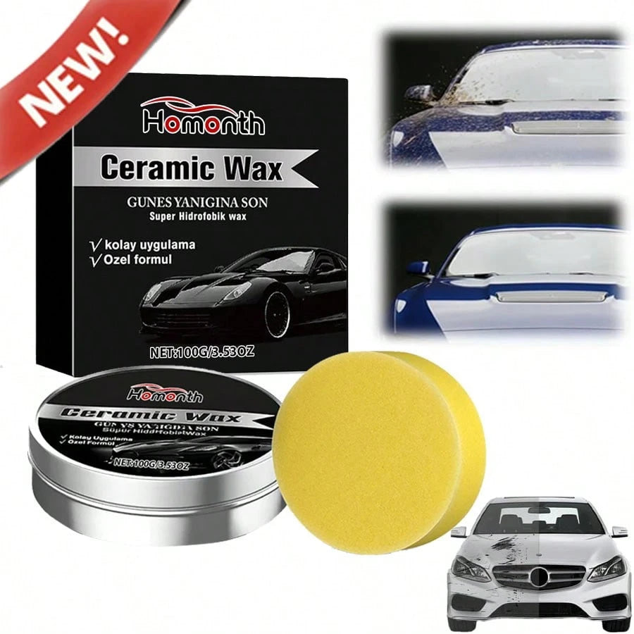 1PCS Ceramic Wax Cream For Cars,Advanced Car Coating & Polishing Wax,Strong Protection & Long-Lasting Shine,Waterless Ceramic Wax, For All Paint Strong Protection Car Coating Polishing Wax,Uto Car Scr
