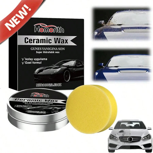1PCS Ceramic Wax Cream For Cars,Advanced Car Coating & Polishing Wax,Strong Protection & Long-Lasting Shine,Waterless Ceramic Wax, For All Paint Strong Protection Car Coating Polishing Wax,Uto Car Scr
