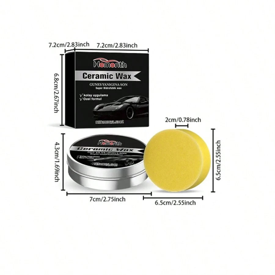 1PCS Ceramic Wax Cream For Cars,Advanced Car Coating & Polishing Wax,Strong Protection & Long-Lasting Shine,Waterless Ceramic Wax, For All Paint Strong Protection Car Coating Polishing Wax,Uto Car Scr