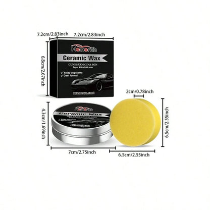 1PCS Ceramic Wax Cream For Cars,Advanced Car Coating & Polishing Wax,Strong Protection & Long-Lasting Shine,Waterless Ceramic Wax, For All Paint Strong Protection Car Coating Polishing Wax,Uto Car Scr