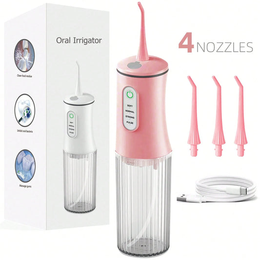 1pcs Personal Care Appliance, Electric Water Flosser Oral Irrigator With 4 Modes And 4 Nozzles, Power Dental Flossers For Home Oral Care Multi-Color Gift Options
