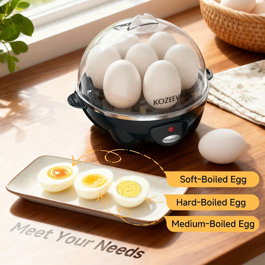 1pcs7 Egg Capacity Rapid Egg Cooker| Electric Egg Cooker With Measuring Cup For Hard Boiled Eggs, Poached Eggs, Powered, 304 Stainless Steel