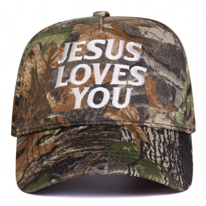 1Piece Men Letter Embroidered Camouflage Five-Panel Baseball Hat Outdoor Adjustable Sunscreen Leisure Hat Spring Autumn Travel Tourism Beach Vacation