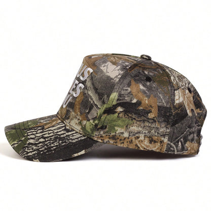 1Piece Men Letter Embroidered Camouflage Five-Panel Baseball Hat Outdoor Adjustable Sunscreen Leisure Hat Spring Autumn Travel Tourism Beach Vacation