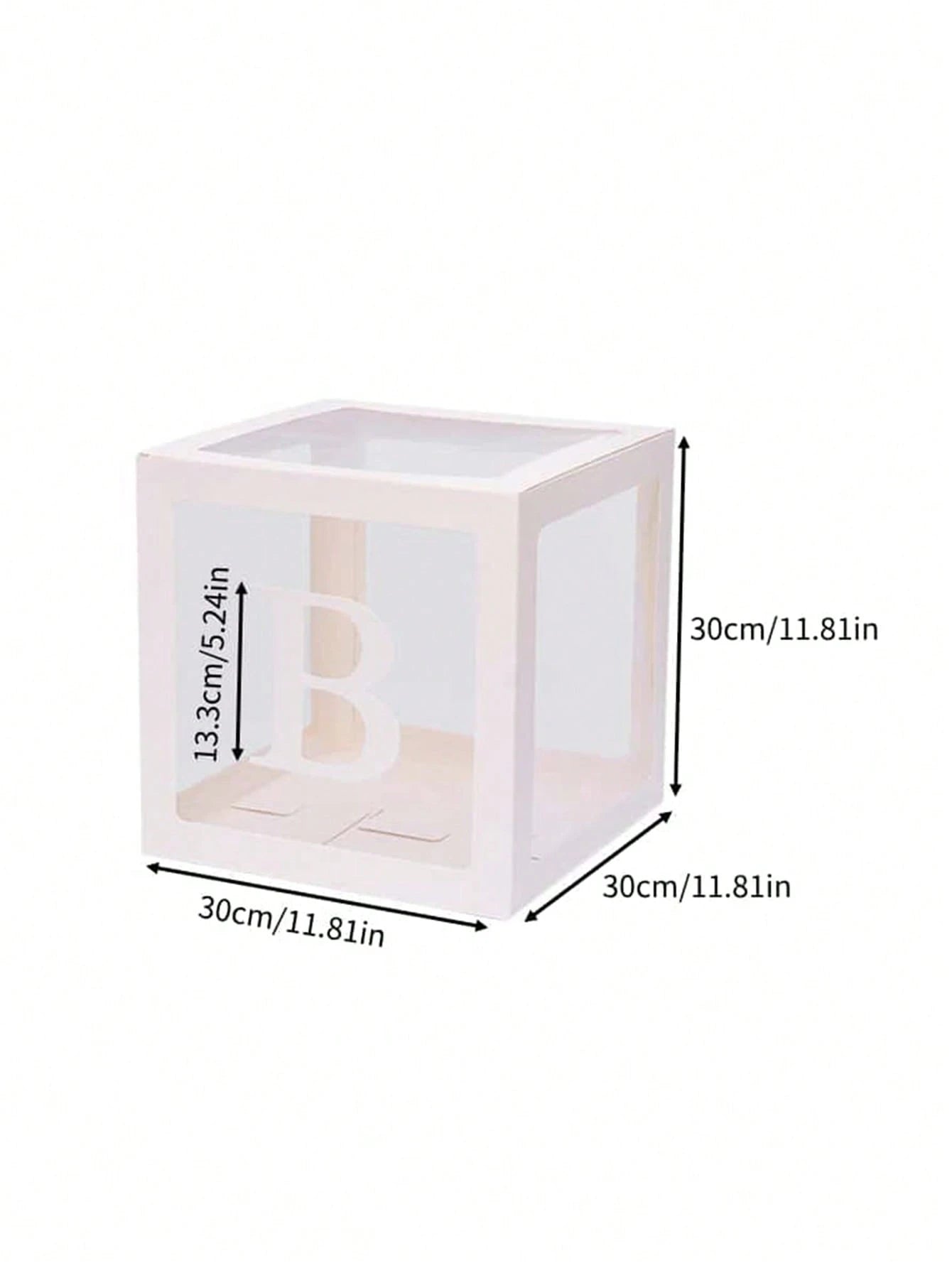 1Set, Baby Letters Paper Transparent Box, Happy Birthday Decoration Balloon Box, Baby Shower Decoration One Year Frist One 1st Birthday Birthday Party (Excluding Balloons)Baby Shower Family Decoration