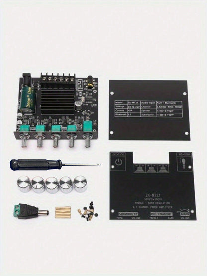 2.1 Channel Audio Power Amplifier Board, 50W*2+100W, With Treble And Bass Control, Suitable For DIY Speakers And Home Theater Systems