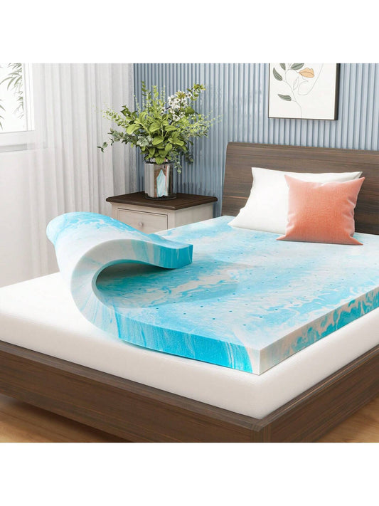 2/3 Inches Memory Foam Mattress Topper, Pressure Relief For Back Pain, CertiPUR-US Certified