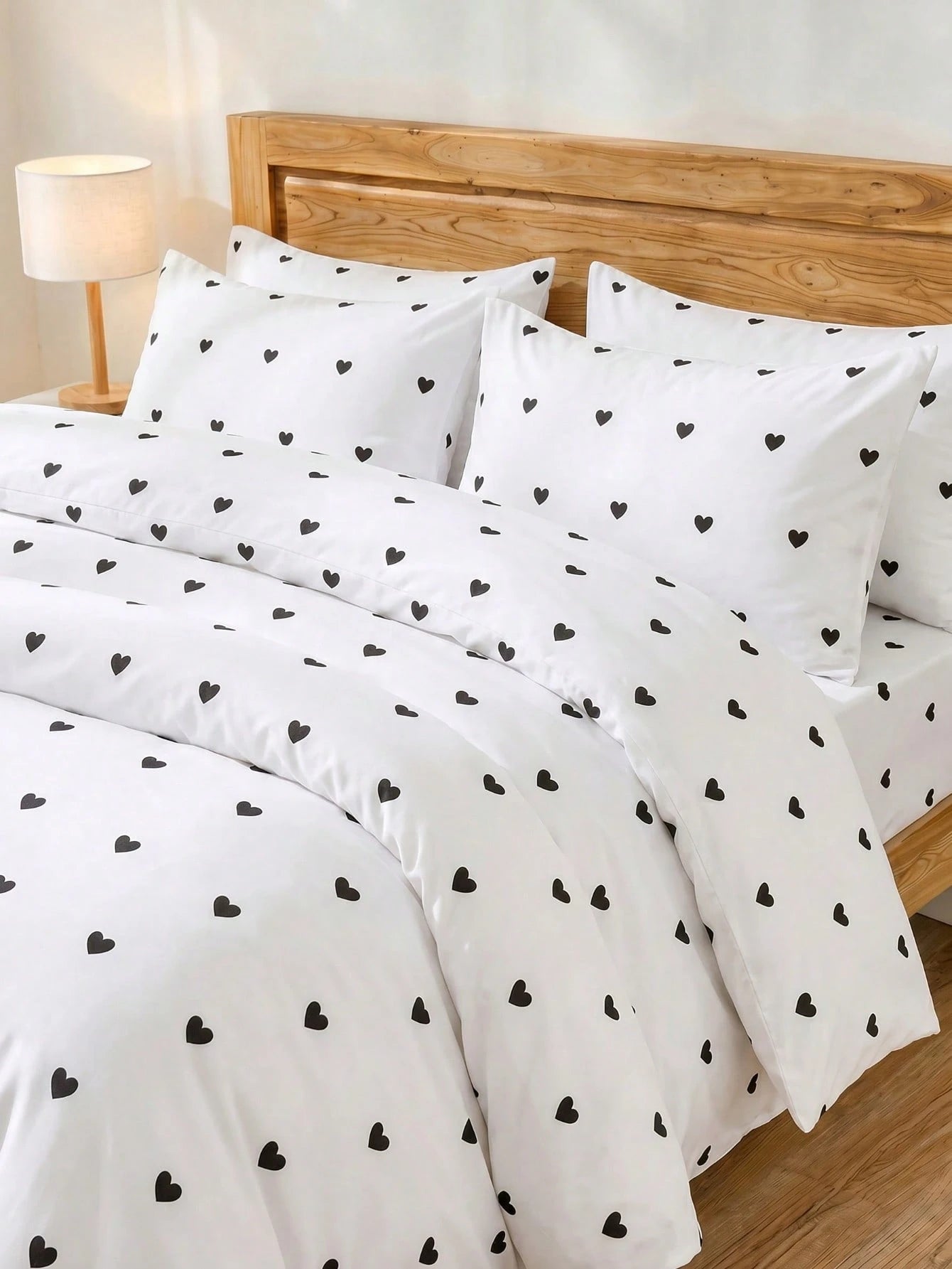 2/3pcs Black Fine Polka Dot Pattern Duvet Cover Bedding Set, Soft Breathable Wrinkle-Resistant, Helps Sleep, Luxury Hotel Style, Gift For Parents And Friends, Reversible Dual-Color Duvet Cover*1 Pillo