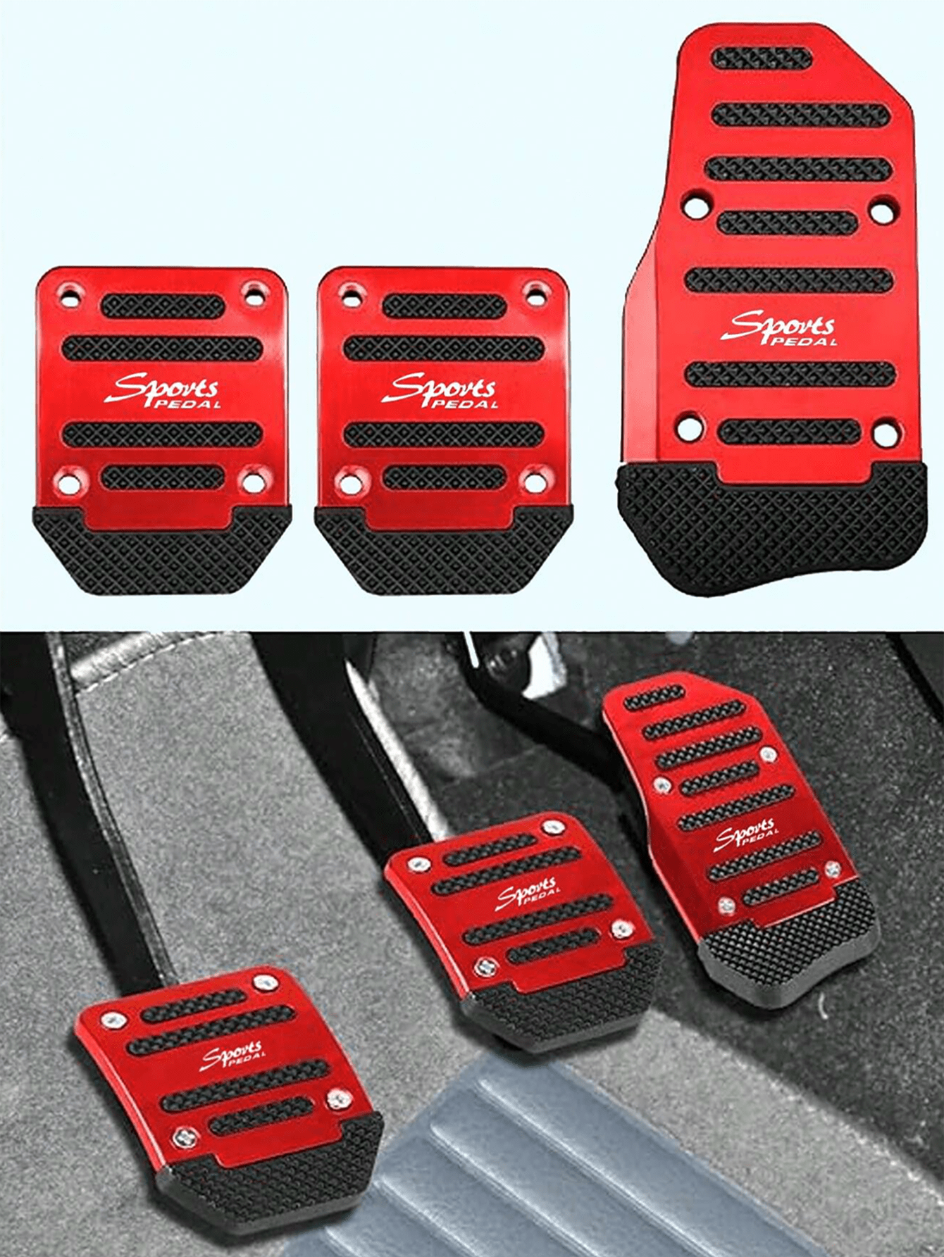 2/3pcs Car Brake Accelerator Pedal, Anti-Slip Car Pedal Covers, Manual/Automatic Transmission Brake Accelerator Pedal, Car Accessories