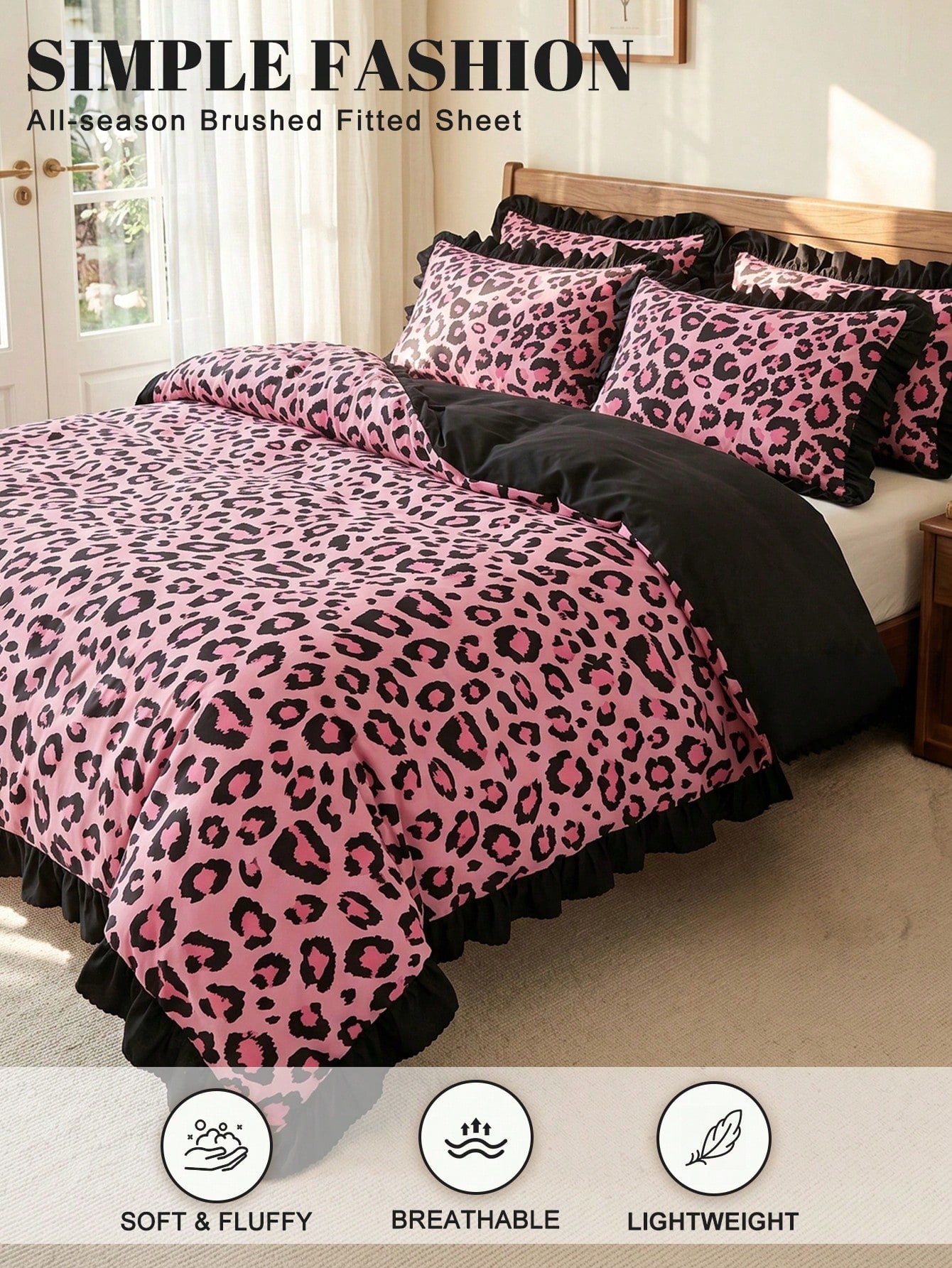 2/3pcs Ruffle Duvet Cover Set, Dorm Bedding, Cozy Room Decor, Skin-Friendly Breathable, Super Soft Anti-Pilling, No Duvet Insert Included, Suitable For Twin/Full/Queen/King Bed, All Season, Machine Wa