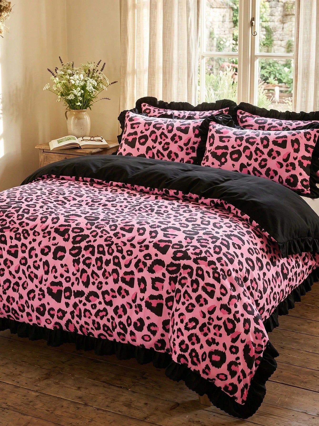 2/3pcs Ruffle Duvet Cover Set, Dorm Bedding, Cozy Room Decor, Skin-Friendly Breathable, Super Soft Anti-Pilling, No Duvet Insert Included, Suitable For Twin/Full/Queen/King Bed, All Season, Machine Wa