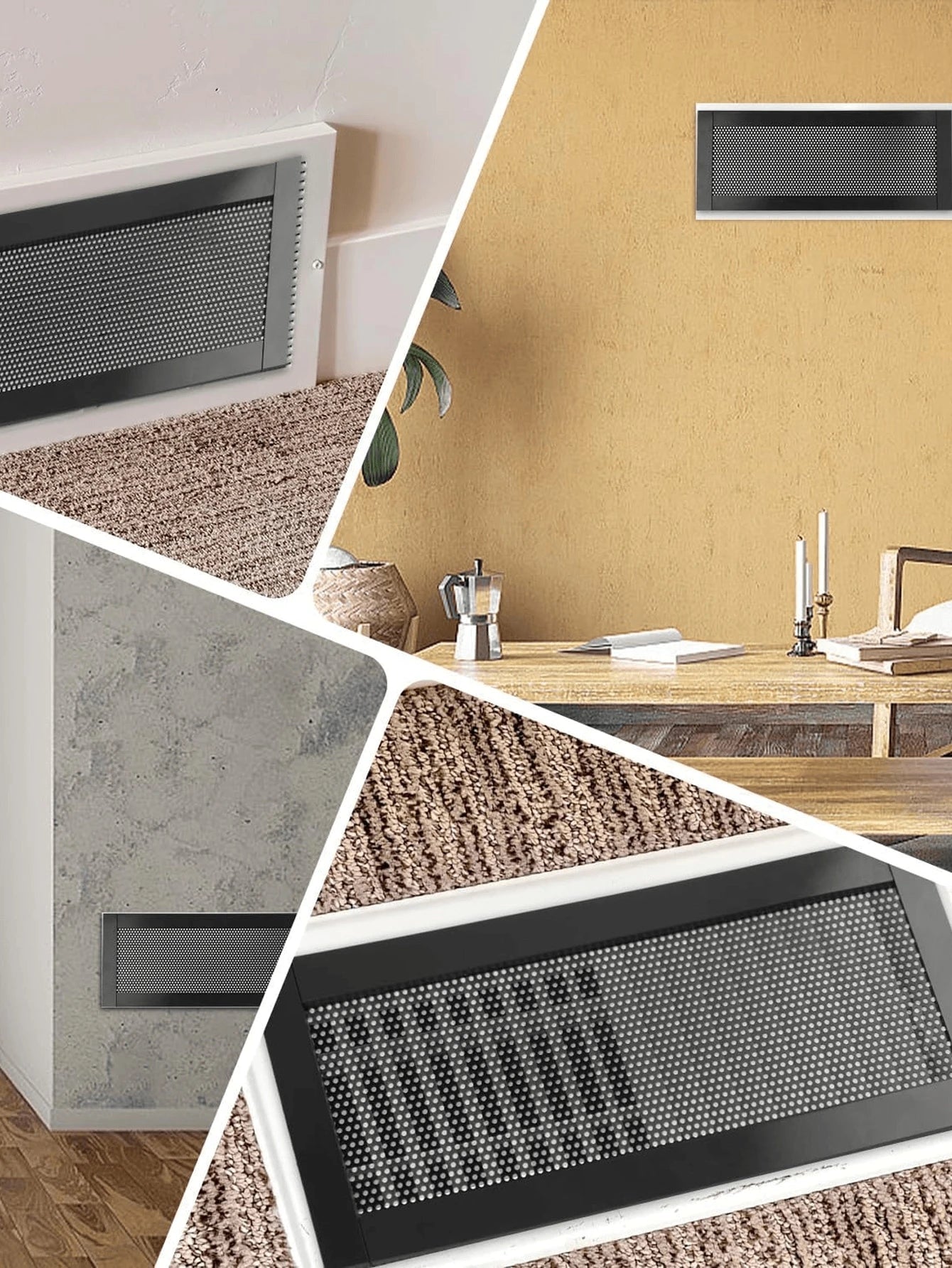 2/4/8pcs Household Magnetic Vent Covers- 4x10 Inch PVC Mesh, Dust And Debris Proof, Pest Resistant, For Ceiling And Floor Vents