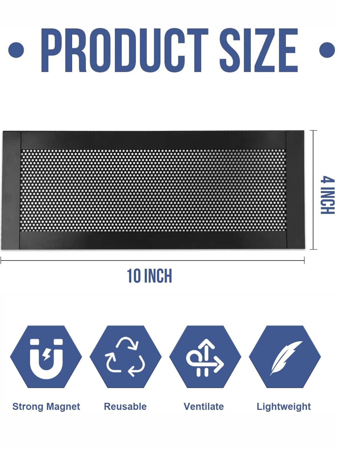 2/4/8pcs Household Magnetic Vent Covers- 4x10 Inch PVC Mesh, Dust And Debris Proof, Pest Resistant, For Ceiling And Floor Vents