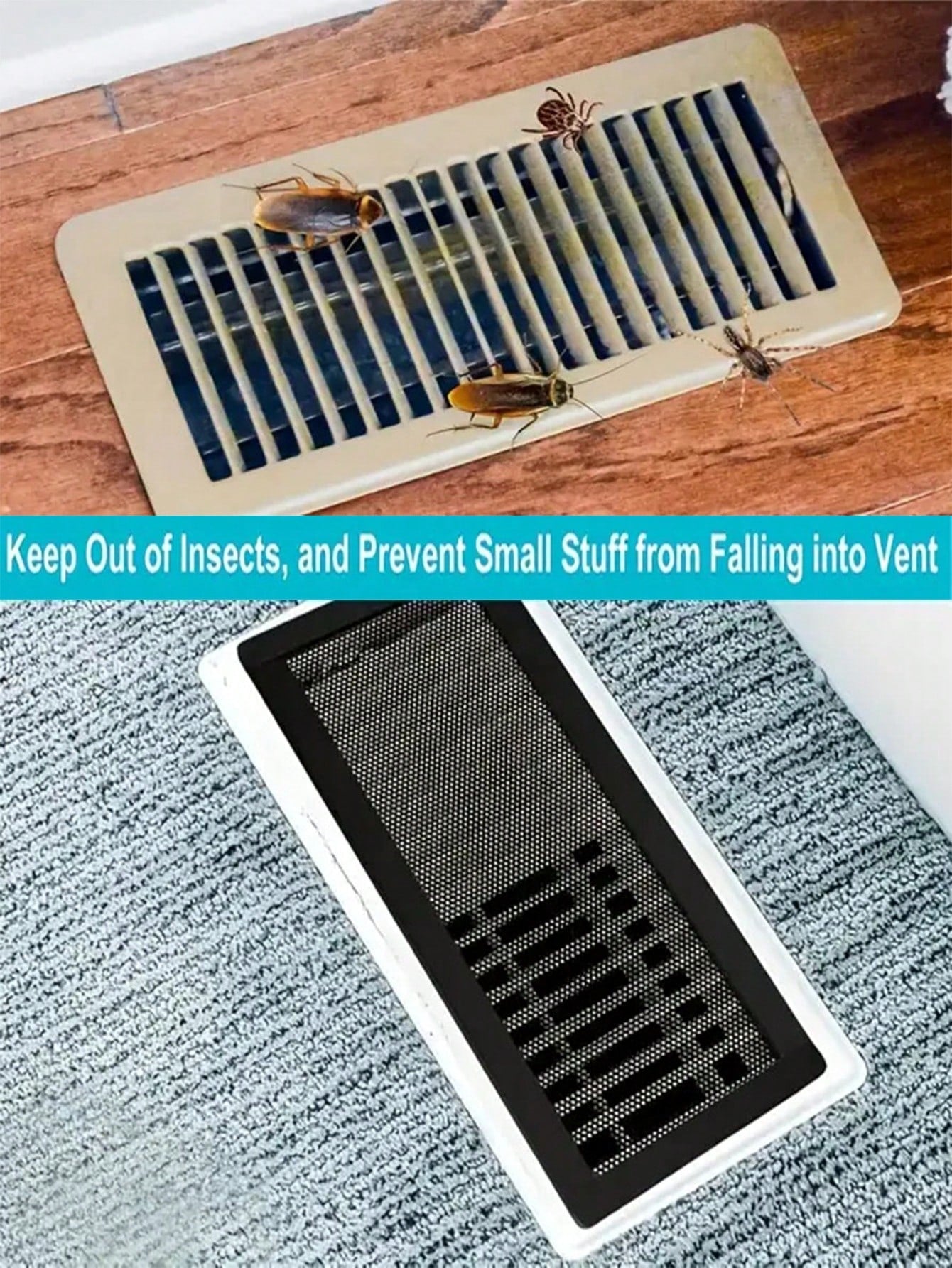 2/4/8pcs PVC Floor Vent Magnetic Vent Covers, Magnetic Exhaust Mesh Covers, Home HVAC Vent Anti-Insect Mesh, Wall/Ceiling/Floor Vent Filters, Durable And Stylish Ventilation Solutions, Modern Ventilat
