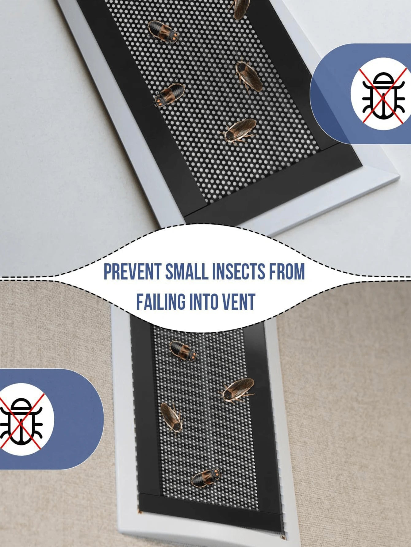 2/4/8pcs PVC Floor Vent Magnetic Vent Covers, Magnetic Exhaust Mesh Covers, Home HVAC Vent Anti-Insect Mesh, Wall/Ceiling/Floor Vent Filters, Durable And Stylish Ventilation Solutions, Modern Ventilat
