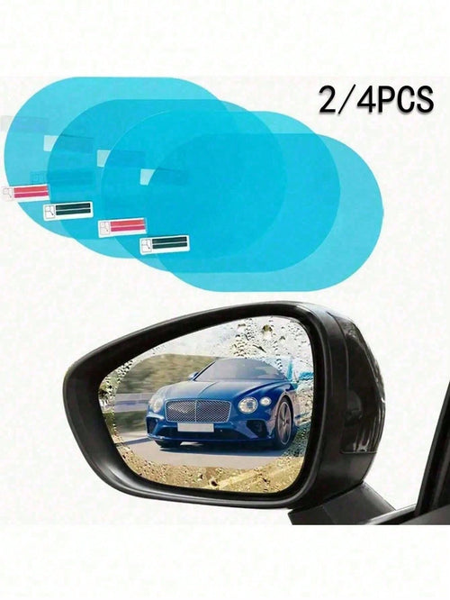 2/4pcs Car Rearview Mirror Film, Waterproof Reflective Film, Anti-Fog Nano Coating, Suitable For Car Rearview Mirrors And Side Windows