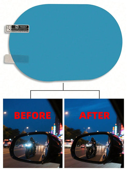 2/4pcs Car Rearview Mirror Film, Waterproof Reflective Film, Anti-Fog Nano Coating, Suitable For Car Rearview Mirrors And Side Windows
