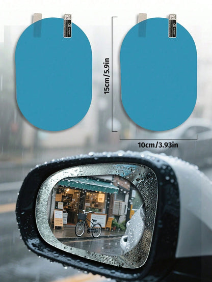 2/4pcs Car Rearview Mirror Film, Waterproof Reflective Film, Anti-Fog Nano Coating, Suitable For Car Rearview Mirrors And Side Windows