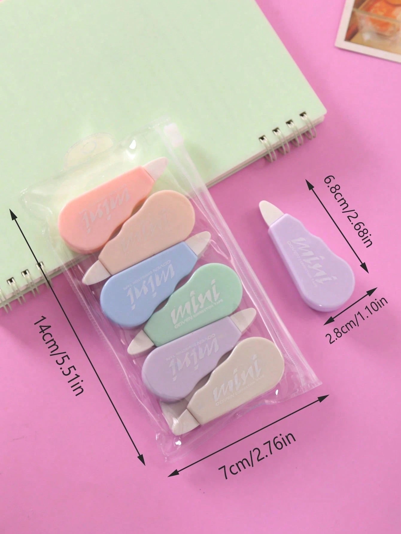 2/6pcs Mixed Color Correction Tape, Back To School
