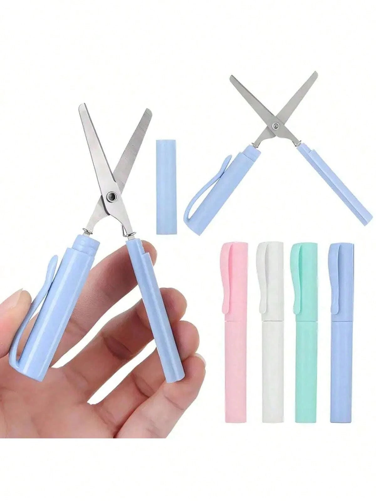 2-In-1 Foldable Scissors, Creative Stationery, Mini Folding Student Art Scissors, Portable Multifunctional Office School Supplies- Compact Pen-Style Design, Ideal For Students And Crafters, Available