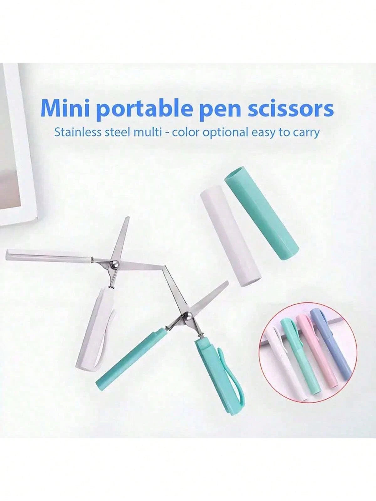 2-In-1 Foldable Scissors, Creative Stationery, Mini Folding Student Art Scissors, Portable Multifunctional Office School Supplies- Compact Pen-Style Design, Ideal For Students And Crafters, Available