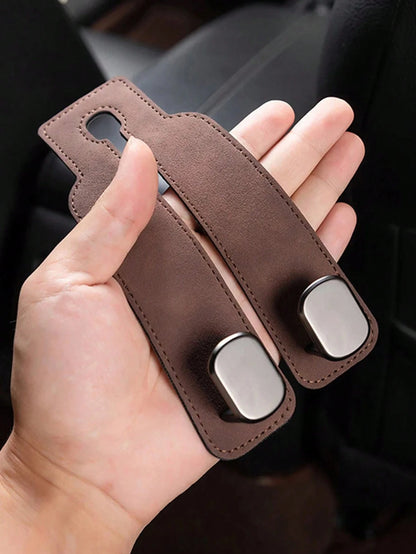 2-In-1 Velvet Car Headrest Hook, Dual Hook Car Wallet Clip, Universal Headrest Hanger Accessories For Car Interior Storage
