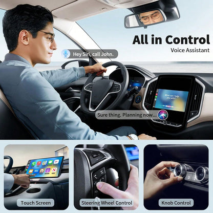 2 In 1 Wireless CarPlay Adapter For Apple CarPlay & Android Auto, Convert Wired To Wireless, No Delay, Plug And Play, Mini Size, Stable Control, Dual-Band Wi-Fi 2.4-5.8GHz Adapter For & Android