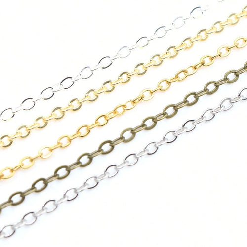 2 Meters 2.4x1.8mm Welded Iron Cable Chains Necklace DIY Jewelry Making Long Chains Findings Accessories