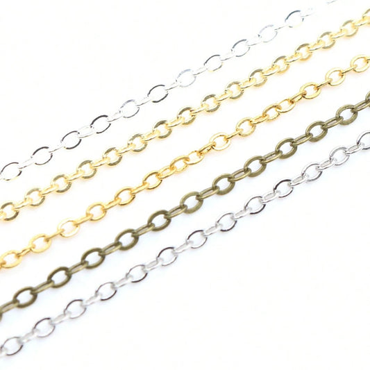 2 Meters 2.4x1.8mm Welded Iron Cable Chains Necklace DIY Jewelry Making Long Chains Findings Accessories