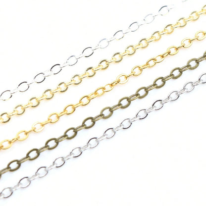 2 Meters 2.4x1.8mm Welded Iron Cable Chains Necklace DIY Jewelry Making Long Chains Findings Accessories