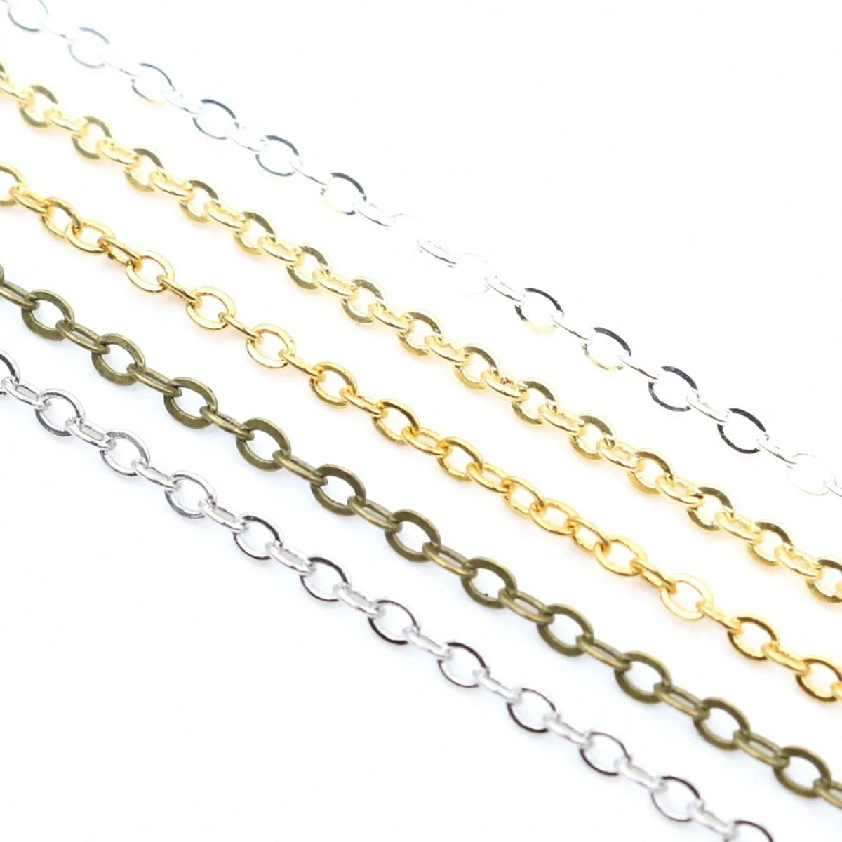 2 Meters 2.4x1.8mm Welded Iron Cable Chains Necklace DIY Jewelry Making Long Chains Findings Accessories