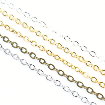 2 Meters 2.4x1.8mm Welded Iron Cable Chains Necklace DIY Jewelry Making Long Chains Findings Accessories