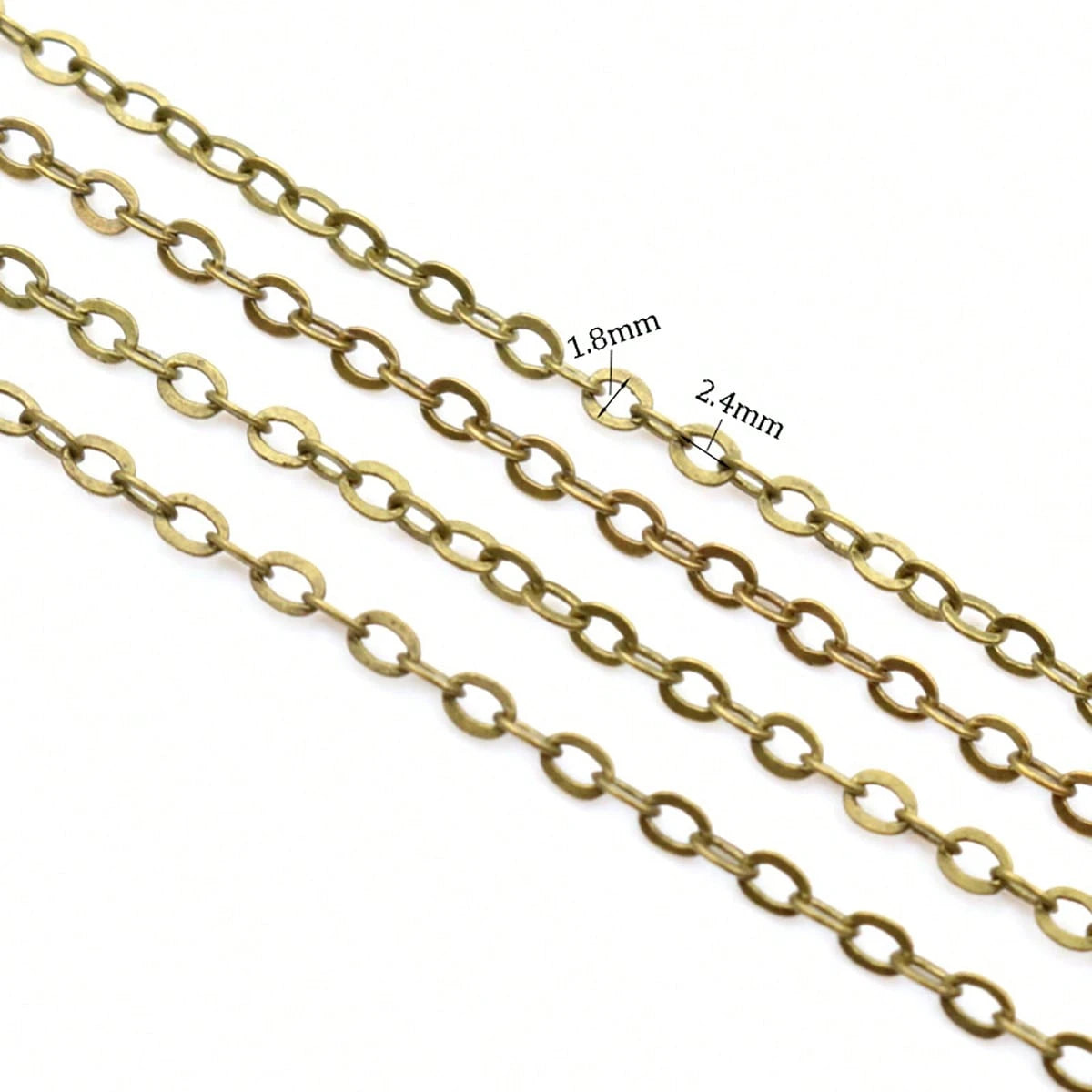 2 Meters 2.4x1.8mm Welded Iron Cable Chains Necklace DIY Jewelry Making Long Chains Findings Accessories