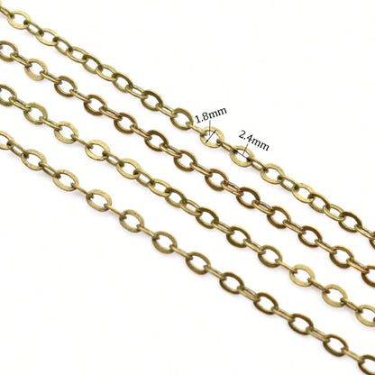 2 Meters 2.4x1.8mm Welded Iron Cable Chains Necklace DIY Jewelry Making Long Chains Findings Accessories