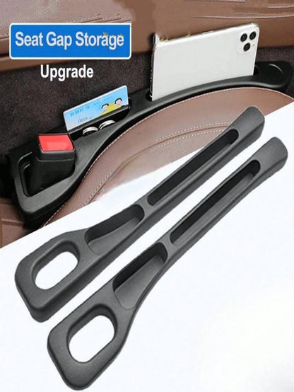 2-Pack Car Seat Gap Organizer With Telescopic Padding & Storage Compartment- Heavy-Duty EVA Foam, Fit For Front/Rear Seats, Cup Holders, Console- Organizer For Phones, Keys, Wallet- Anti-Slip, Scra