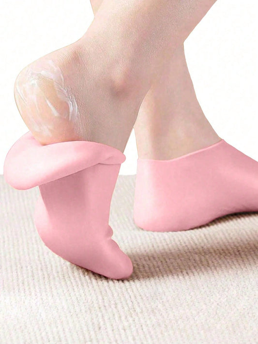 2 Pairs/4 Pairs Silicone Moisturizing Foot Socks, Sleep Care Foot, Anti-Slip Gel Heel, High Elasticity, Repair Dry Feet At Home, Reusable