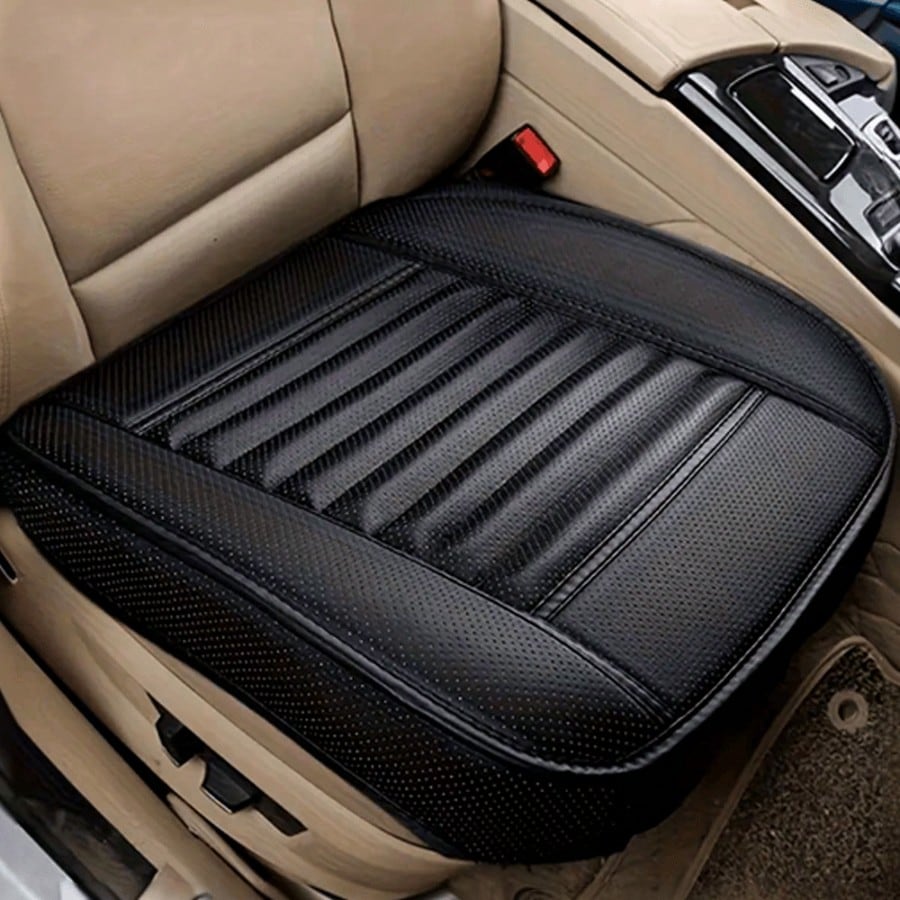 2 Pcs Car Seat Covers Breathable PU Leather Cushion, Soft Foam Padded Front Seat Protectors With Non-Slip Bottom For Most Vehicles