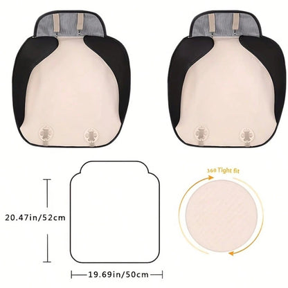 2 Pcs Car Seat Covers Breathable PU Leather Cushion, Soft Foam Padded Front Seat Protectors With Non-Slip Bottom For Most Vehicles