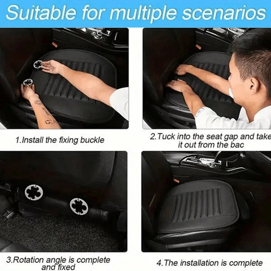 2 Pcs Car Seat Covers Breathable PU Leather Cushion, Soft Foam Padded Front Seat Protectors With Non-Slip Bottom For Most Vehicles