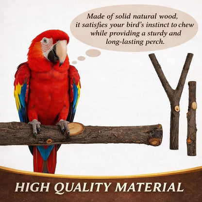 2 PCS Parrot Perch Stand, Movable Perch Stand Bird Training Set, Wood Parrot Perch Stand With Strong Suction Cup For Cockatoo, Macaw, Parakeet, Window Mirror Car Shower Ceramic Tiles Bath