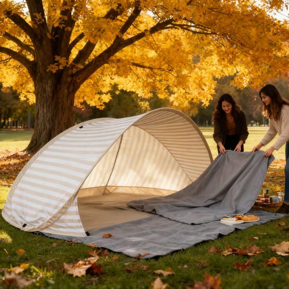 2-Second Pop-Up 2-Person Beach Tent! No Assembly Required. Portable Pop-Up Sunshade, Easy-To-Use Outdoor Canopy Perfect For The Beach, Picnics, Parks, Camping, And Family Outings.