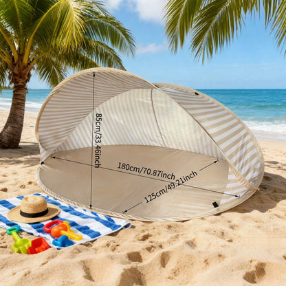 2-Second Pop-Up 2-Person Beach Tent! No Assembly Required. Portable Pop-Up Sunshade, Easy-To-Use Outdoor Canopy Perfect For The Beach, Picnics, Parks, Camping, And Family Outings.