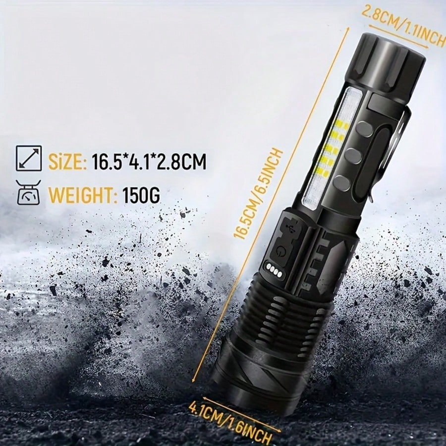 2 Ultra Bright Rechargeable Zoom Flashlights- Emergency Power Outages, Outdoor Camping, Hurricanes(800mAh)