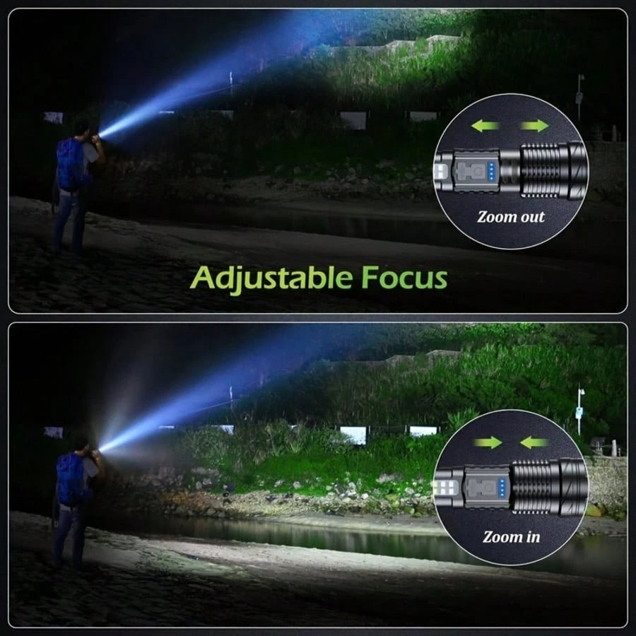 2 Ultra Bright Rechargeable Zoom Flashlights- Emergency Power Outages, Outdoor Camping, Hurricanes(800mAh)