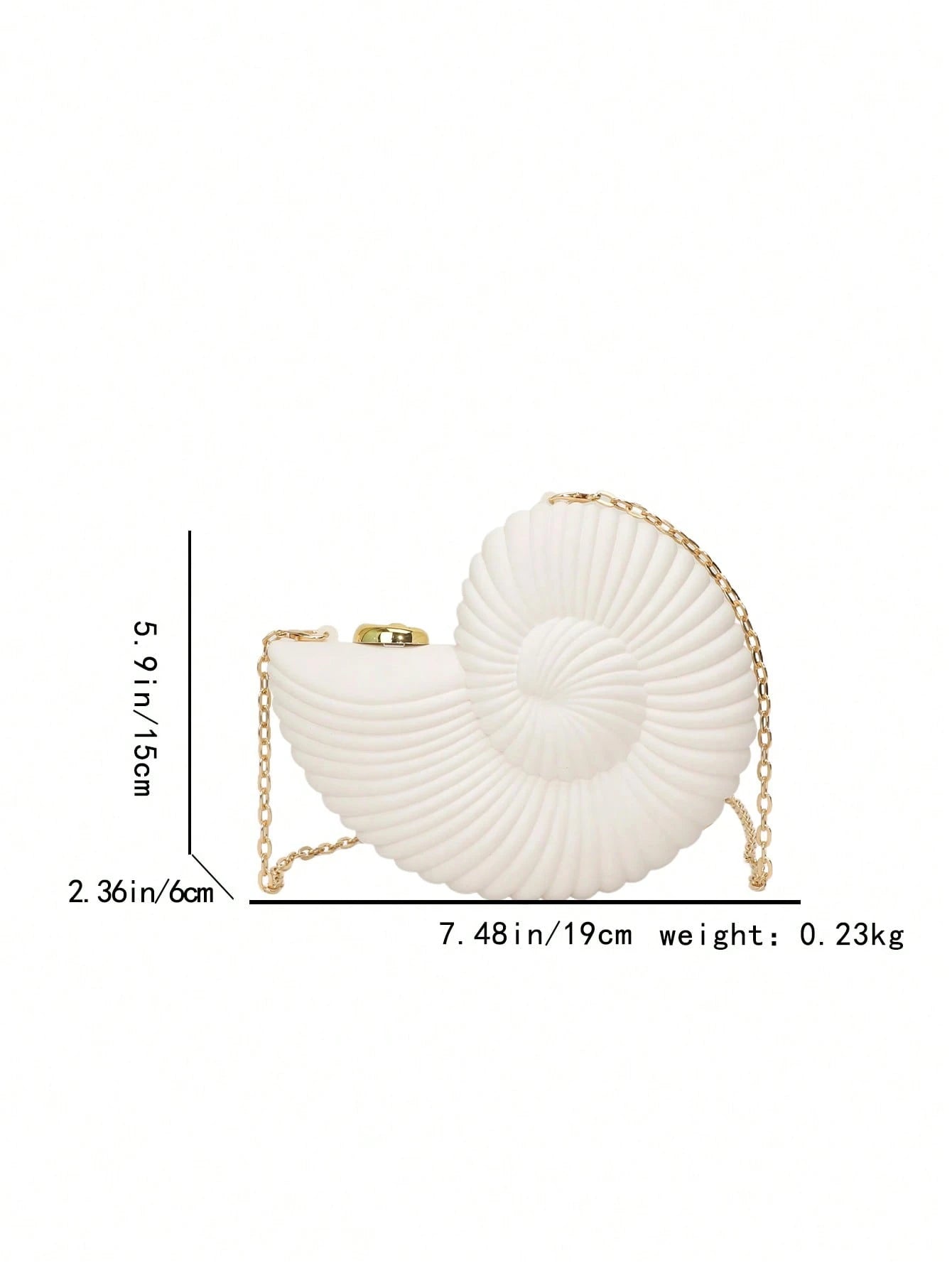 2025 Gold Seashell Shaped Detachable Strap Shoulder Bag, Fashionable Lipstick Pouch, Elegant Shoulder Bag Suitable For Evening Outings