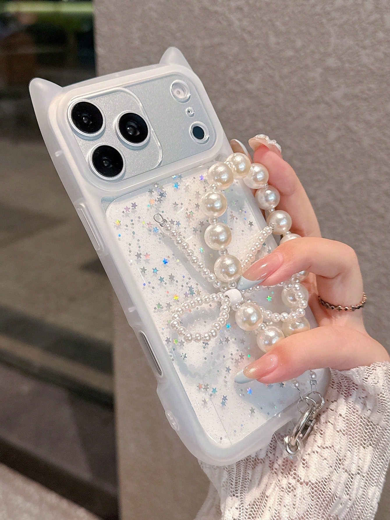2025's Latest Cute Shiny Transparent Phone Case With Pearl Mobile Phone Lanyard, Minimalist Creative Soft Phone Case Compatible With IPhone 17 Pro Max/17 Pro/17/16 Pro Max/16/16 Pro/16 Plus/15/15 Pro