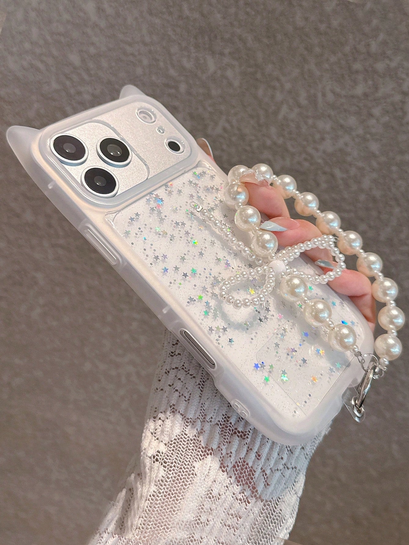 2025's Latest Cute Shiny Transparent Phone Case With Pearl Mobile Phone Lanyard, Minimalist Creative Soft Phone Case Compatible With IPhone 17 Pro Max/17 Pro/17/16 Pro Max/16/16 Pro/16 Plus/15/15 Pro