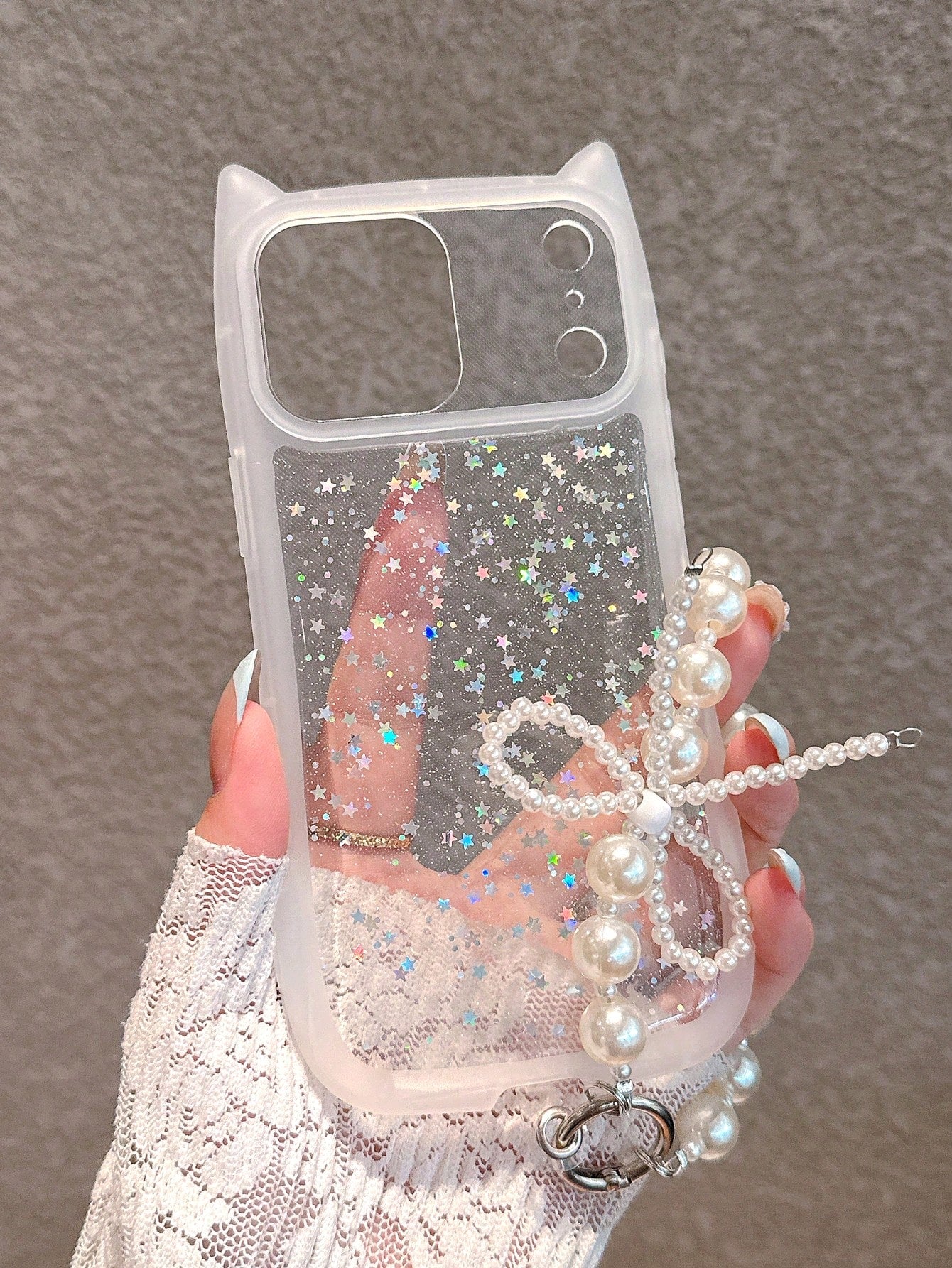 2025's Latest Cute Shiny Transparent Phone Case With Pearl Mobile Phone Lanyard, Minimalist Creative Soft Phone Case Compatible With IPhone 17 Pro Max/17 Pro/17/16 Pro Max/16/16 Pro/16 Plus/15/15 Pro