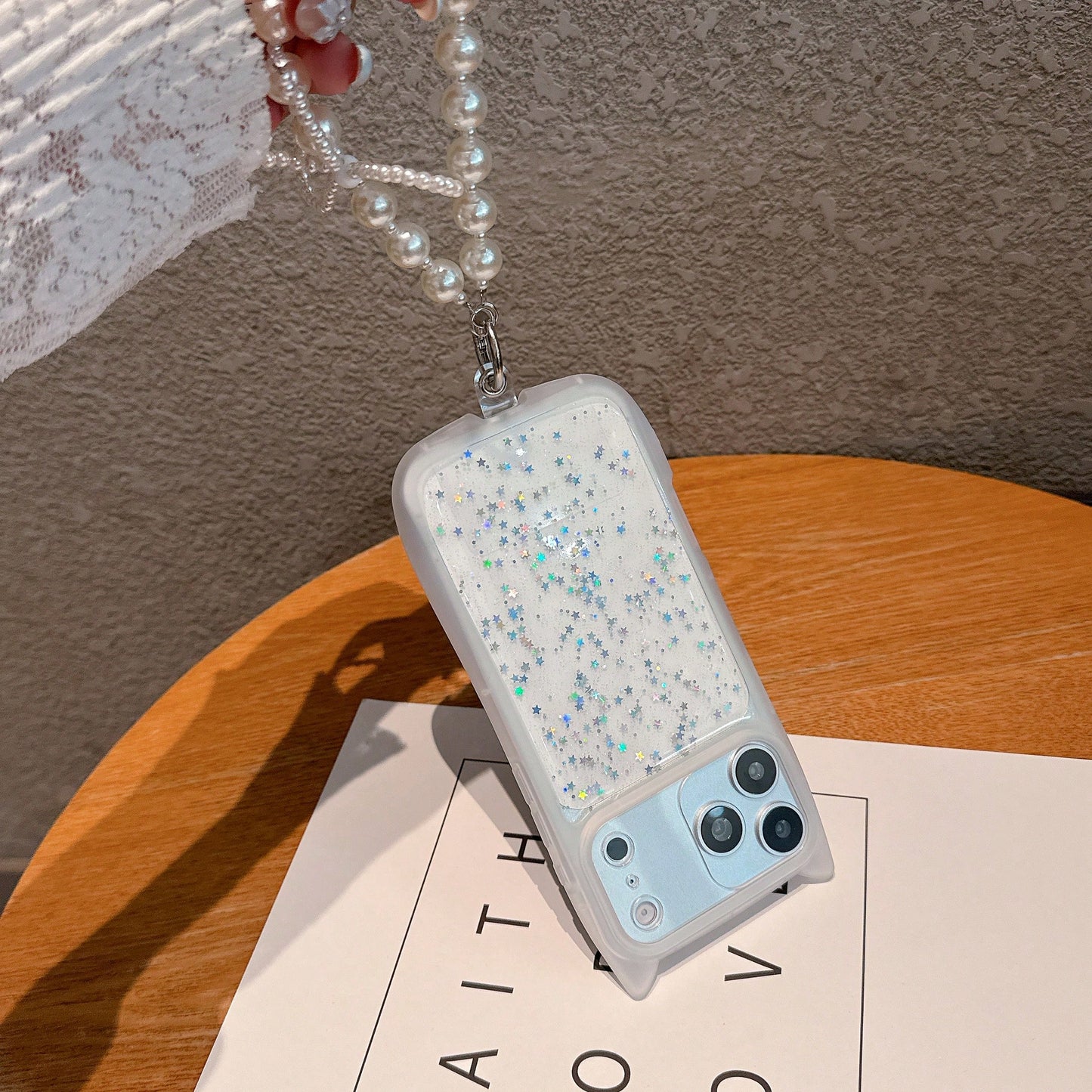 2025's Latest Cute Shiny Transparent Phone Case With Pearl Mobile Phone Lanyard, Minimalist Creative Soft Phone Case Compatible With IPhone 17 Pro Max/17 Pro/17/16 Pro Max/16/16 Pro/16 Plus/15/15 Pro