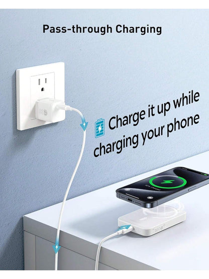 2025 Version Wireless Portable Charger, Mini 5,000MA And Power Bank Compatible With Magnetic Safety Battery Pack PD 20ww/Type-C Data Cable, Suitable For IPhone 16/15/14/13/12Series, Universal Android